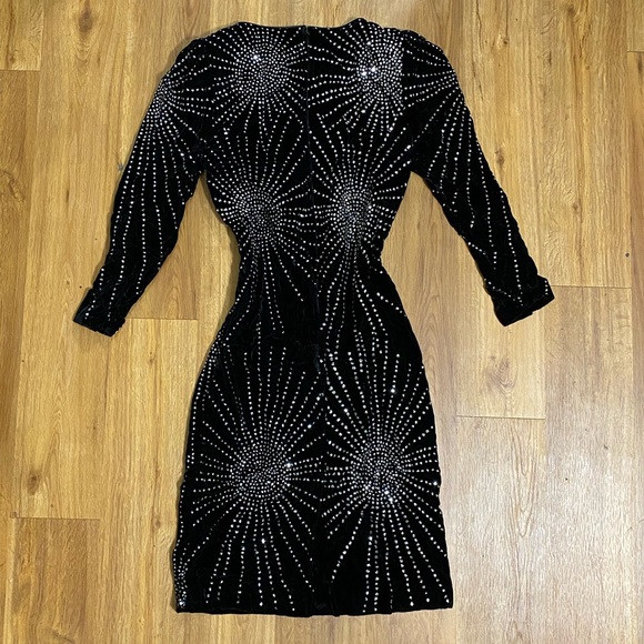 Vintage Ricki Lang for Nuit Black Velvet Cocktail Dress - Picture 3 of 6